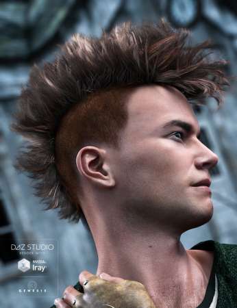 Gothic MoHawk Hair for Genesis 3 Male(s)