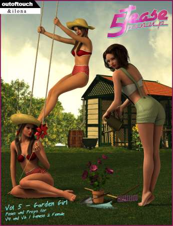 5TEASE PinUp Vol 5: Garden Girl - Poses and Props for V4 & G2F